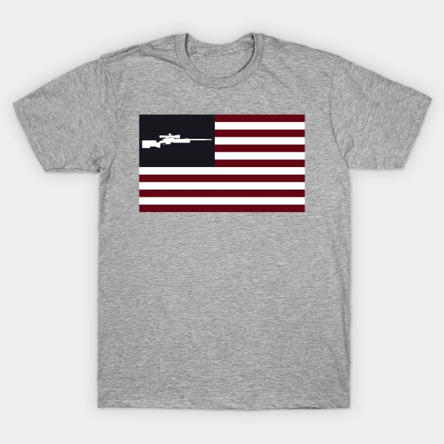 Rifle American Flag T-Shirt by MimicGaming